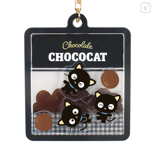 Japan Sanrio Shaka Shaka Acrylic Keychain - Chococat : Chocolate Black Plaid - 2
