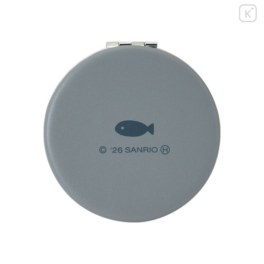 Japan Sanrio 2-sided Compact Mirror - Chococat : 30th Anniversary Grey Flower - 2