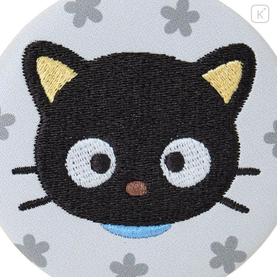 Japan Sanrio 2-sided Compact Mirror - Chococat : 30th Anniversary Grey Flower - 4