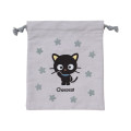 Japan Sanrio Drawstring Bag - Chococat : 30th Anniversary Grey Flower - 1