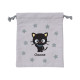 Japan Sanrio Drawstring Bag - Chococat : 30th Anniversary Grey Flower