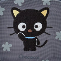 Japan Sanrio Mesh Cosmetic Pouch - Chococat : 30th Anniversary Grey Flower - 4
