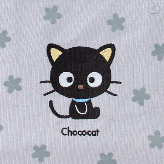 Japan Sanrio Insulated Cooler Lunch Bag - Chococat : 30th Anniversary Grey Flower - 4