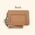 Japan San-X Bifold Pass Case Card Holder with Reel - Rilakkuma : Embossed Brown - 2