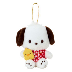 Japan Sanrio Original Mascot Holder - Pochacco Loves Pee-chans : Happy Birthday