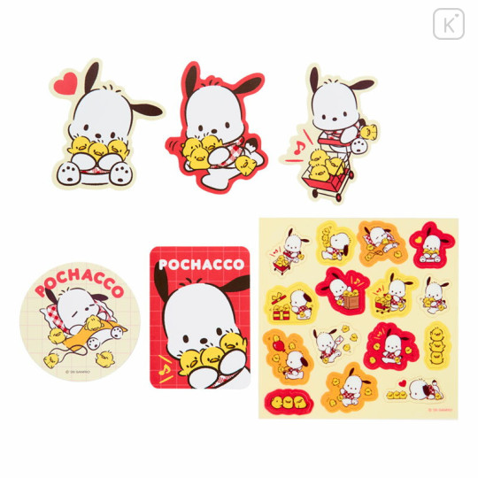Japan Sanrio Original Sticker Set - Pochacco Loves Pee-chans Happy Birthday - 2