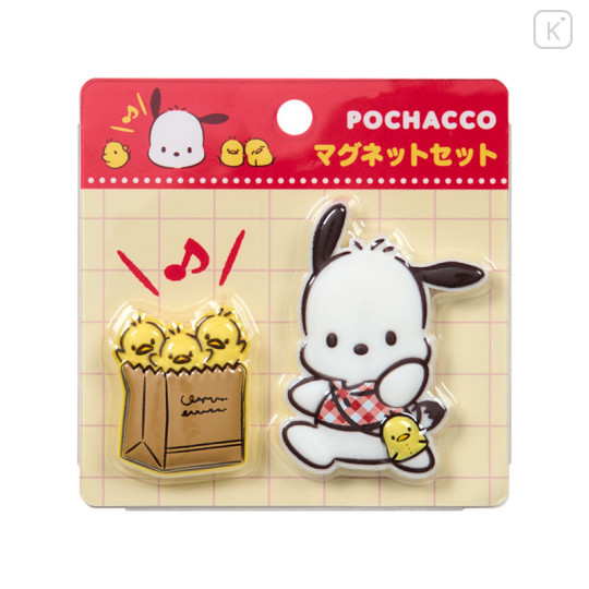Japan Sanrio Original Magnet Set - Pochacco Loves Pee-chans Happy Birthday - 1