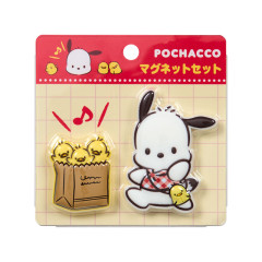 Japan Sanrio Original Magnet Set - Pochacco Loves Pee-chans Happy Birthday