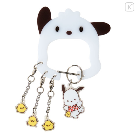 Japan Sanrio Original Acrylic Carabiner Keychain - Pochacco Loves Pee-chans - 1