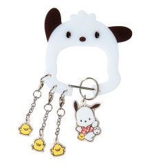 Japan Sanrio Original Acrylic Carabiner Keychain - Pochacco Loves Pee-chans