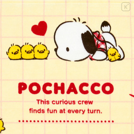 Japan Sanrio Original Jacquard Face Towel - Pochacco Loves Pee-chans - 2