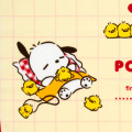Japan Sanrio Original Jacquard Face Towel - Pochacco Loves Pee-chans - 3