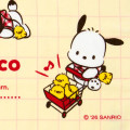 Japan Sanrio Original Jacquard Face Towel - Pochacco Loves Pee-chans - 4