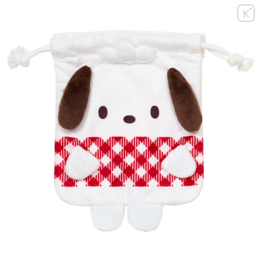 Japan Sanrio Original Plush Drawstring Bag Set - Pochacco Loves Pee-chans - 4