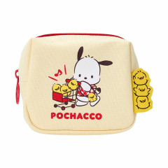 Japan Sanrio Original Square Mini Pouch - Pochacco Loves Pee-chans