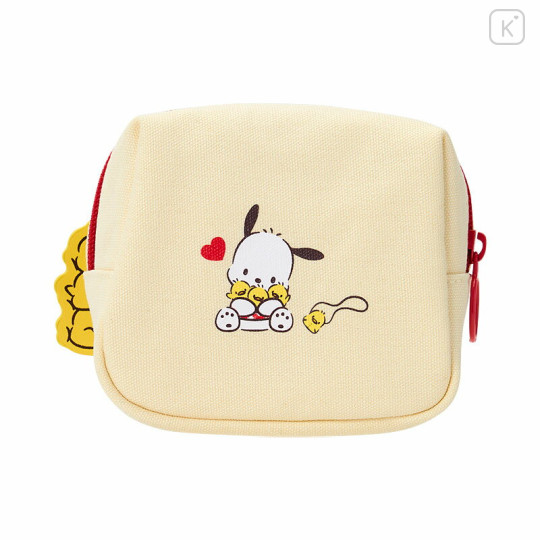 Japan Sanrio Original Square Mini Pouch - Pochacco Loves Pee-chans - 2