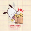 Japan Sanrio Original Eco Shopping Bag & Mascot Pouch - Pochacco Loves Pee-chans - 6