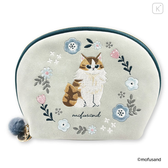 Japan Mofusand Round Pouch - Mofusand Botanical Long-haired Norwegian Forest Cat - 1