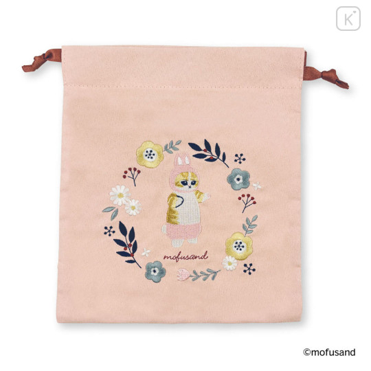 Japan Mofusand Drawstring Bag - Mofusand Botanical Rabbit Cat - 1