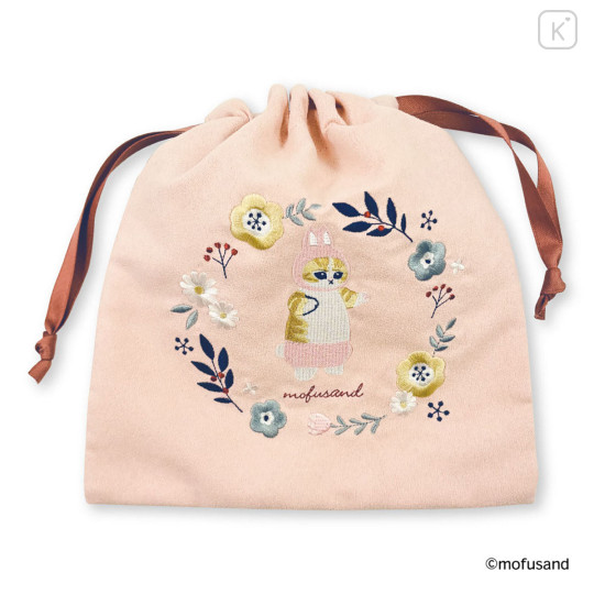 Japan Mofusand Drawstring Bag - Mofusand Botanical Rabbit Cat - 4