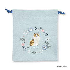 Japan Mofusand Drawstring Bag - Mofusand Botanical Long-haired Norwegian Forest Cat