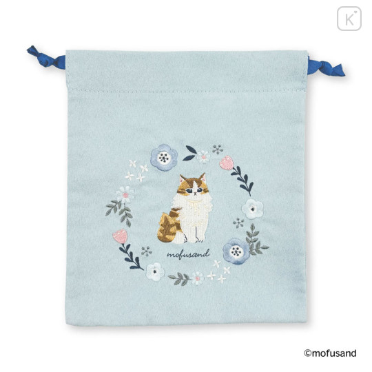 Japan Mofusand Drawstring Bag - Mofusand Botanical Long-haired Norwegian Forest Cat - 3