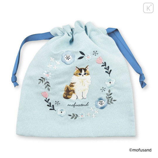 Japan Mofusand Drawstring Bag - Mofusand Botanical Long-haired Norwegian Forest Cat - 4