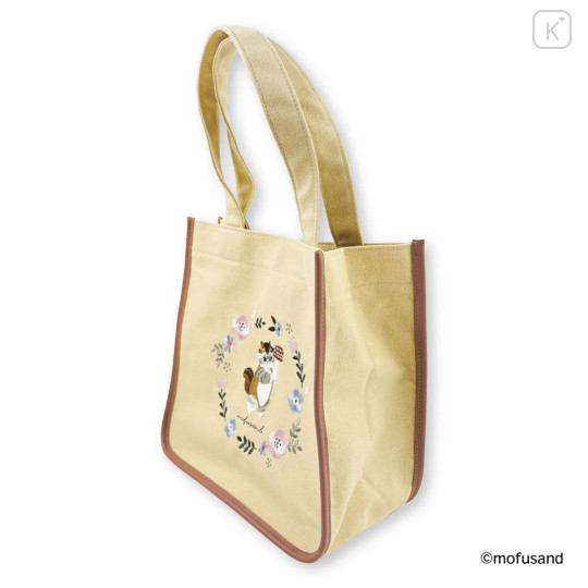 Japan Mofusand Embroidered Mini Tote Bag - Mofusand Botanical Squirrel Cat - 4