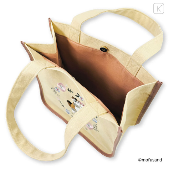Japan Mofusand Embroidered Mini Tote Bag - Mofusand Botanical Squirrel Cat - 6