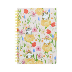 Japan Mofusand Hibiya Kadan B6 Ring Notebook - Flora Cat Bloom