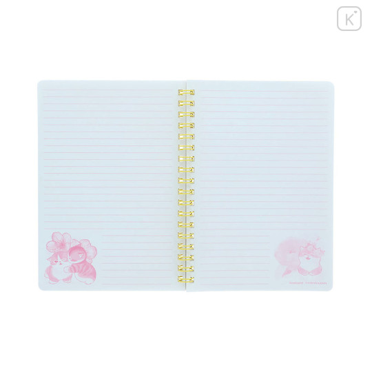 Japan Mofusand Hibiya Kadan B6 Ring Notebook - Flora Cat Bloom - 2