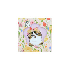 Japan Mofusand Hibiya Kadan Square Memo Pad - Flora Cat Bloom