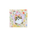Japan Mofusand Hibiya Kadan Square Memo Pad - Flora Cat Bloom - 1