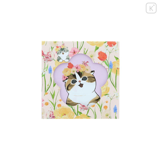 Japan Mofusand Hibiya Kadan Square Memo Pad - Flora Cat Bloom - 3