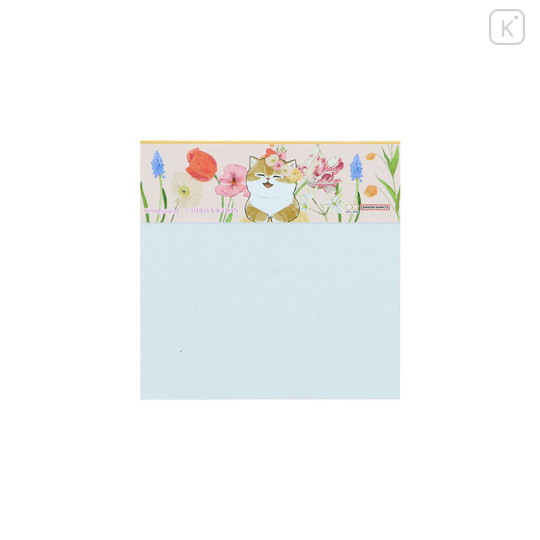 Japan Mofusand Hibiya Kadan Square Memo Pad - Flora Cat Bloom - 4