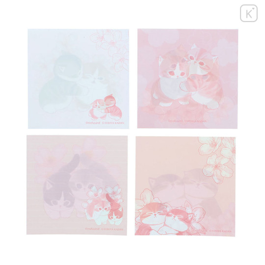 Japan Mofusand Hibiya Kadan Square Memo Pad - Sakura Flora Cat Cherry Blossom - 7
