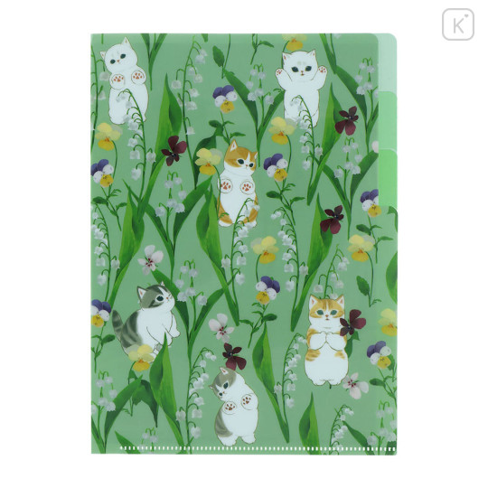 Japan Mofusand Hibiya Kadan 3 Pockets A5 Index File - Flora Cat Lily of the Valley - 3