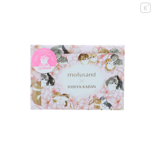 Japan Mofusand Hibiya Kadan Mini Letter Set - Sakura Flora Cat Cherry Blossom - 1