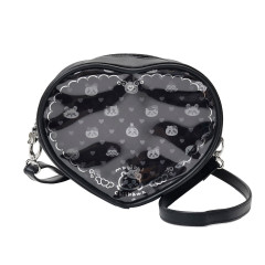 Japan Chiikawa Clear Pochette Crossbody Shoulder Bag - Chiikawa : Super Magical Chiikawa Clear Window Black Heart
