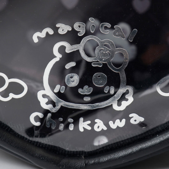 Japan Chiikawa Clear Pochette Crossbody Shoulder Bag - Chiikawa : Super Magical Chiikawa Clear Window Black Heart - 7