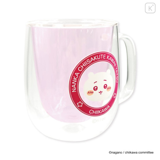 Japan Chiikawa Double Wall Glass Mug - Chiikawa : Face - 6