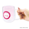 Japan Chiikawa Double Wall Glass Mug - Hachiware : Face - 3