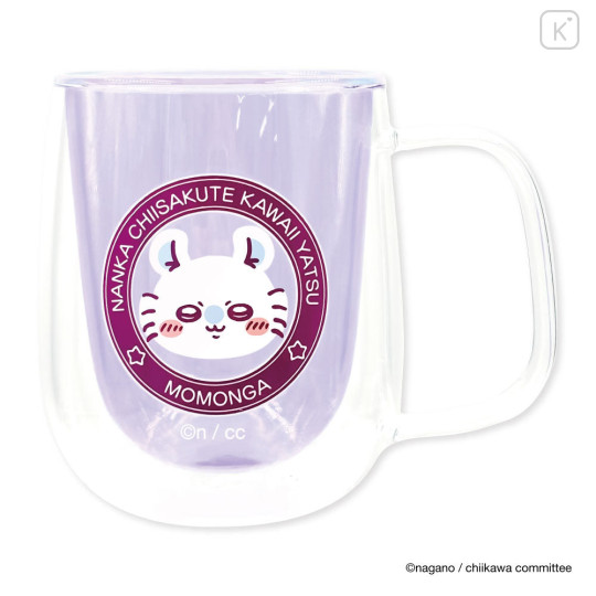 Japan Chiikawa Double Wall Glass Mug - Momonga : Face - 4