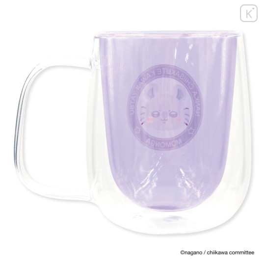 Japan Chiikawa Double Wall Glass Mug - Momonga : Face - 5