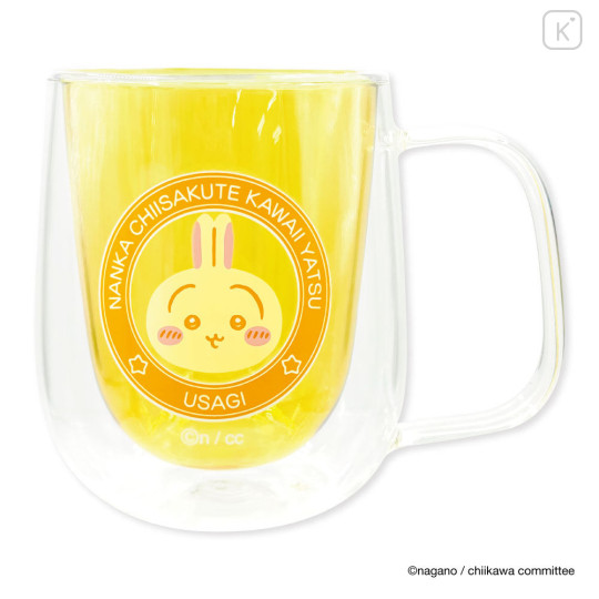 Japan Chiikawa Double Wall Glass Mug - Usagi : Face - 4