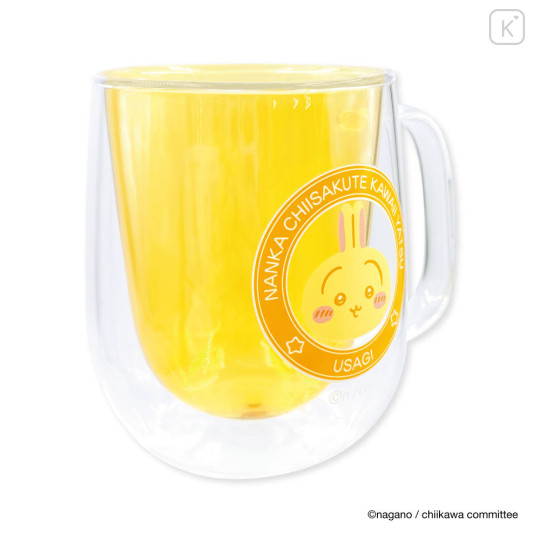 Japan Chiikawa Double Wall Glass Mug - Usagi : Face - 6