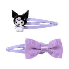 Japan Sanrio Original Hairpin Set - Kuromi : Ribbon