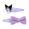 Japan Sanrio Original Hairpin Set - Kuromi : Ribbon - 1