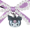 Japan Sanrio Original Kids Hair Tie - Kuromi : Swaying Charm Bead Ribbon - 2