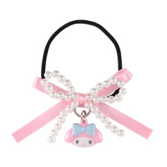 Japan Sanrio Original Kids Hair Tie - My Melody : Swaying Charm Bead Ribbon